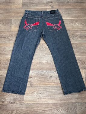 Vintage Y2K Champs Denim Jeans with Red Logo Stitching/462